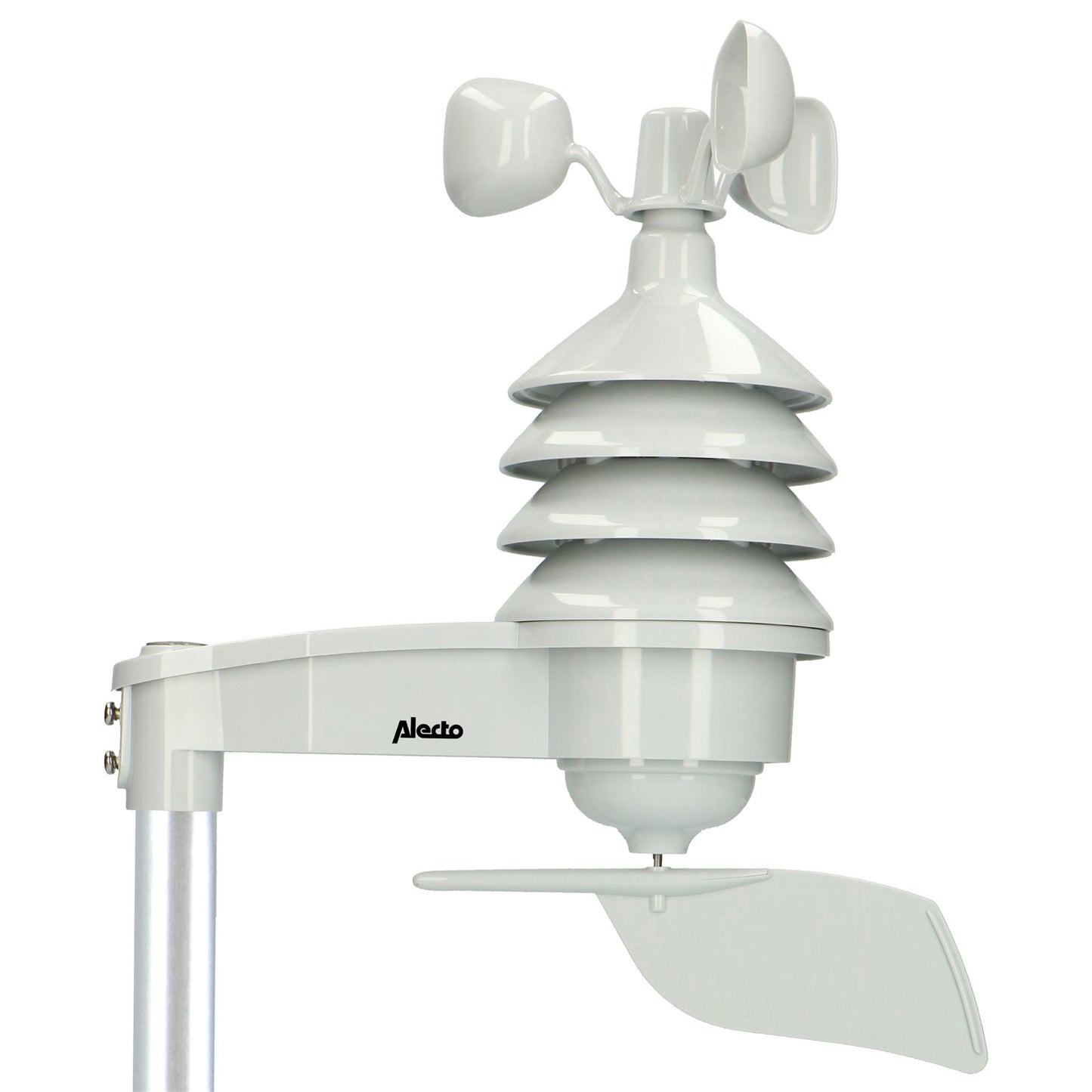 Alecto WS3875 | 6-in-1 Weather Station | Indoor and Outdoor Temperature, Forcast, Wind, Pressure, Humidity, Rain & More | Outside Wireless sensor | Black