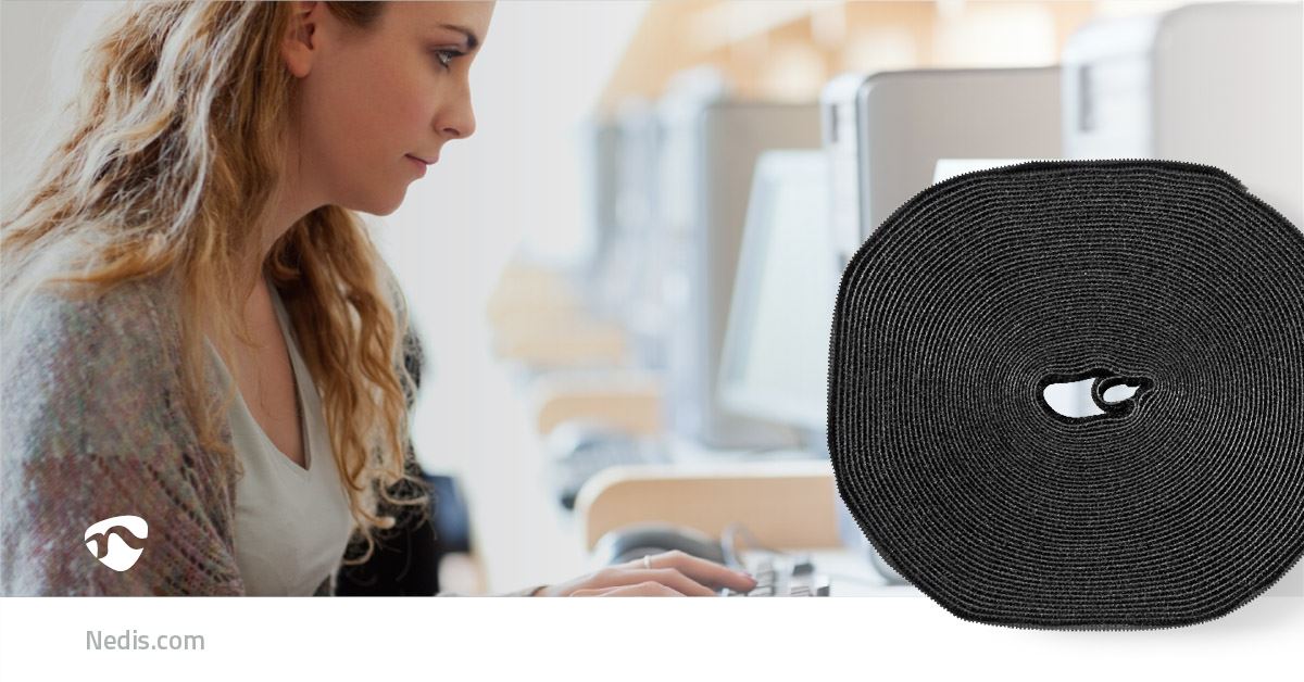 Nedis Cable Binder | Velcro Cable Binder | 1x Hook-And-Loop Roll | Black