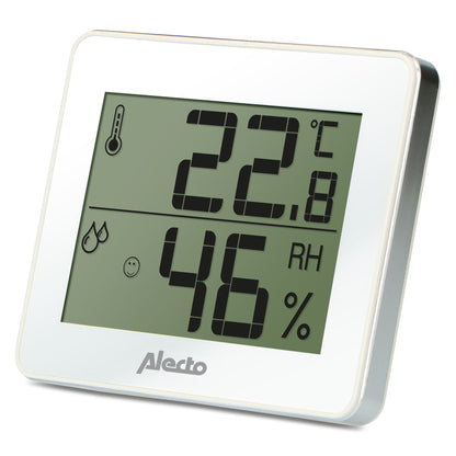 Alecto WS-55 | Indoor Large LCD Thermometer / Hygrometer | White / Silver