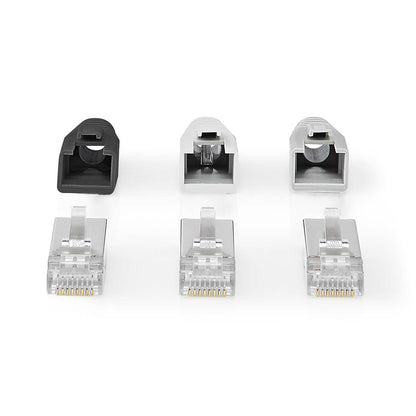 Nedis RJ45 Connector | RJ45 Pass Through | Solid/Stranded FTP CAT6a | Straight | Gold Plated | 10 pcs | PVC | Black / Grey / White | Box