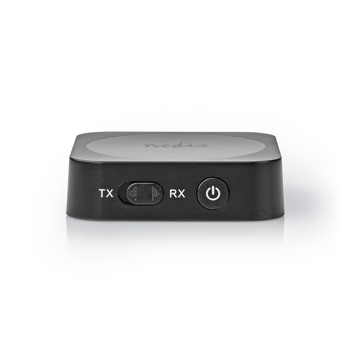 Nedis Bluetooth® Transmitter Receiver | Connection input: 1x AUX | Connection output: 1x AUX | SBC | Up to 1 Device | Maximum battery play time: 6 hrs | Black