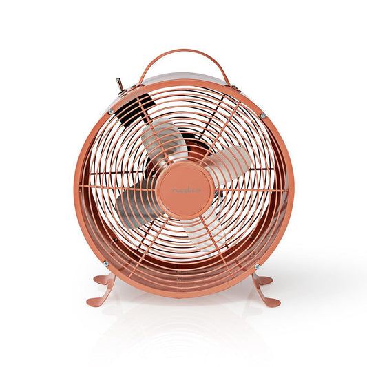 Nedis Table Fan | Mains Powered | Diameter: 250 mm | 20 W | 2-Speed | Vintage Pink