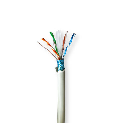 Nedis CCBG8526GY100S | Network Cable Roll | CAT6 | Solid | F/UTP | Bare Copper | 100.0 m | Indoor | Round | LSZH | Grey | Pull Box