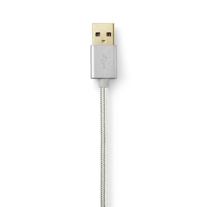 Nedis Lightning Cable | USB 2.0 | Apple Lightning 8-Pin | USB-A Male | 480 Mbps | Gold Plated | 3.00 m | Round | Braided / Nylon | Aluminium | Cover Window Box