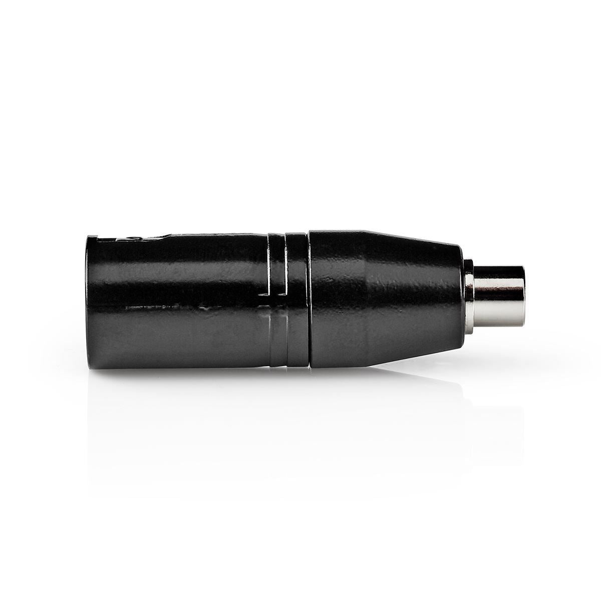 Nedis COTP15930BK | XLR Adapter | XLR 3-Pin Male | RCA Female | Nickel Plated | Straight | Metal | Black | 1 pcs | Polybag