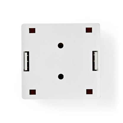 Nedis Network Wall Box | On-Wall | 2 port(s) | UTP CAT6 | Straight | Female | Gold Plated | PVC | White | Box