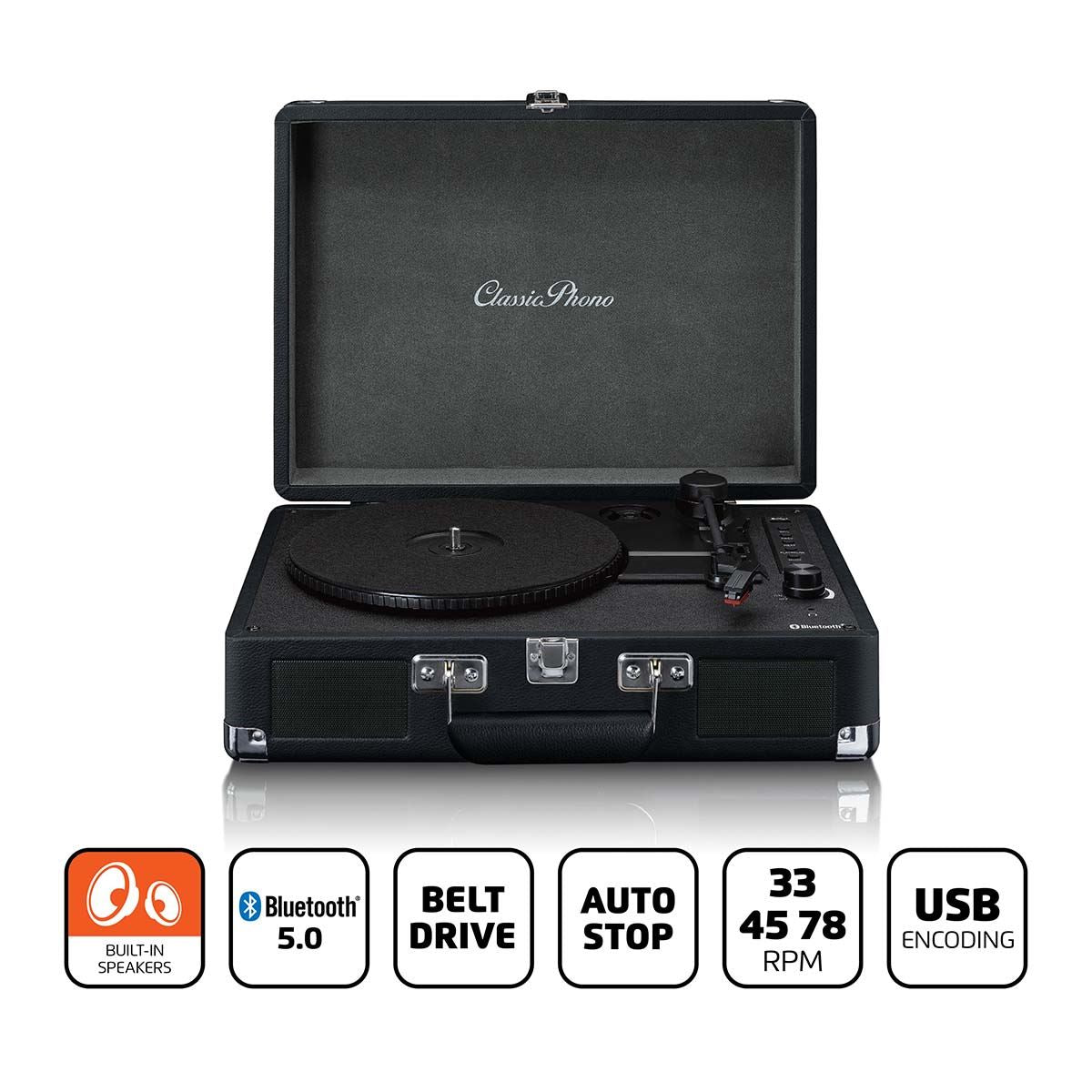 Lenco TT-115BK | Bluetooth® Turntable with built-in speakers Black