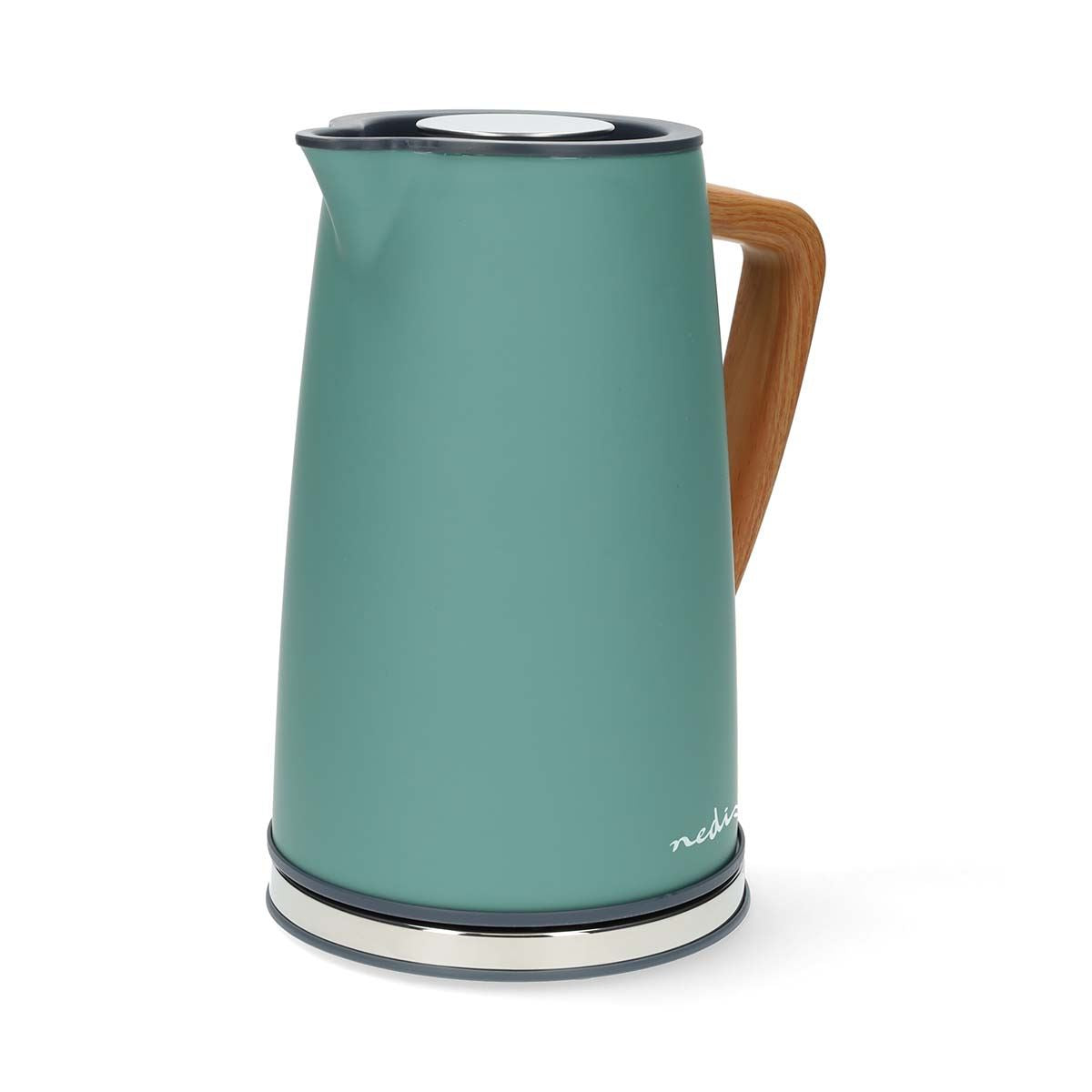 Nedis Electric Kettle | 1.7 l | Soft-Touch | Green | Rotatable 360 degrees | Concealed heating element | Strix® controller | Boil-dry protection