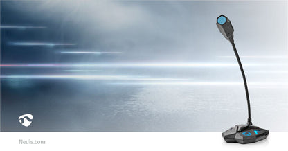 Nedis Streaming & Gaming Microphone | Used for: Desktop / Notebook | USB | Connection output: 1x 3.5 mm Audio Out | On/Off switch | Headphone output