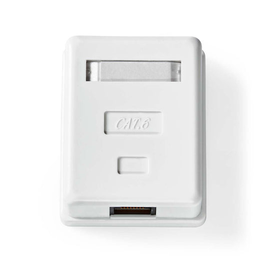 Nedis Network Wall Box | On-Wall | 1 port(s) | UTP CAT6 | Straight | Female | Gold Plated | ABS | White | Box