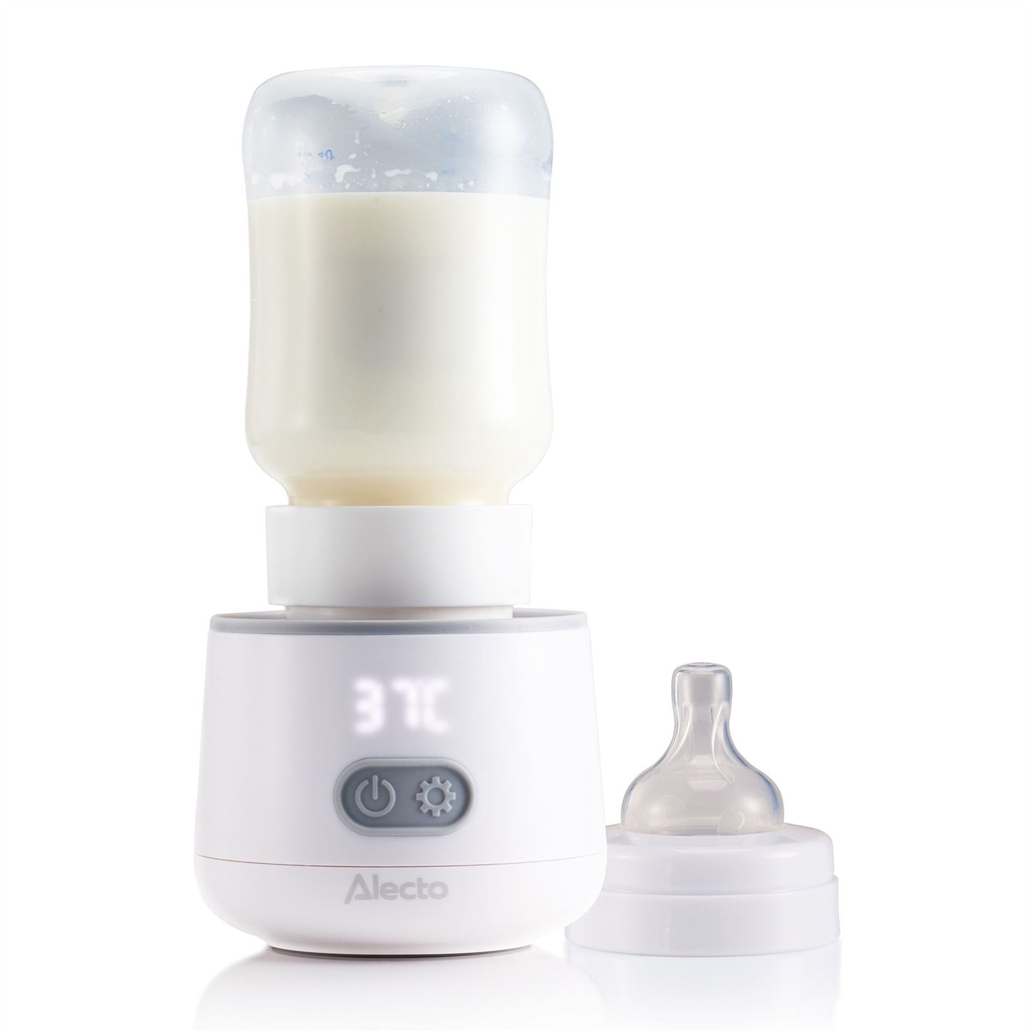 Alecto BW1000 | Portable Baby Bottle Warmer | Travel and On-the-Go Use | Compatible with most Baby Bottles - White