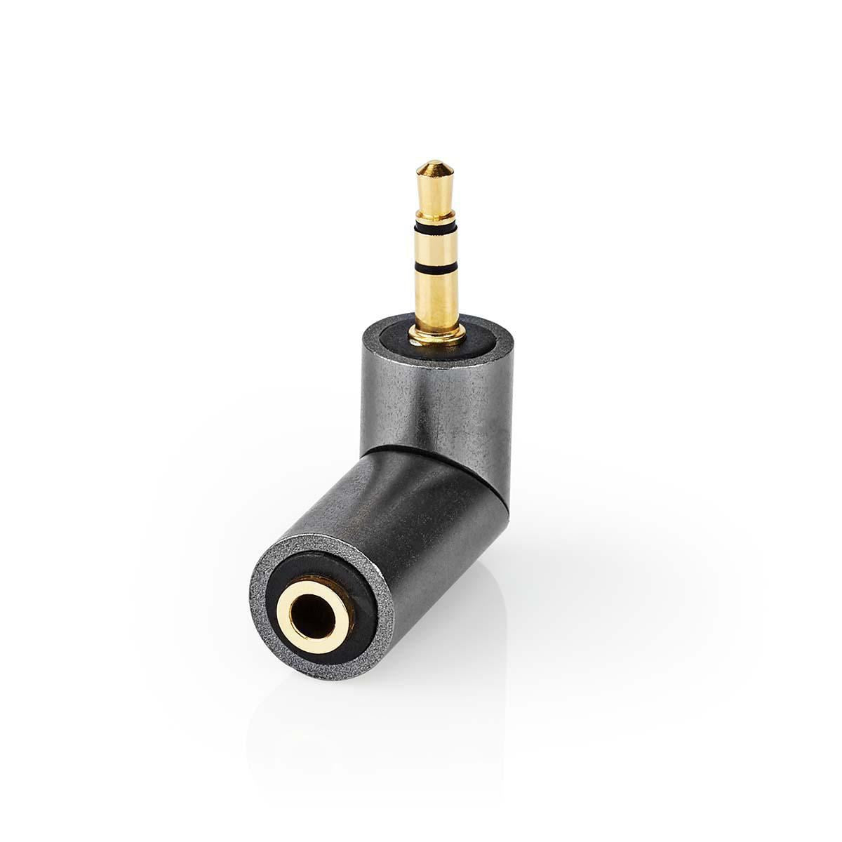 Nedis CATB22975GY | Stereo Audio Adapter | 3.5 mm Male | 3.5 mm Female | Gold Plated | Straight | Metal | Gold / Gun Metal Grey | 1 pcs | Cover Window Box