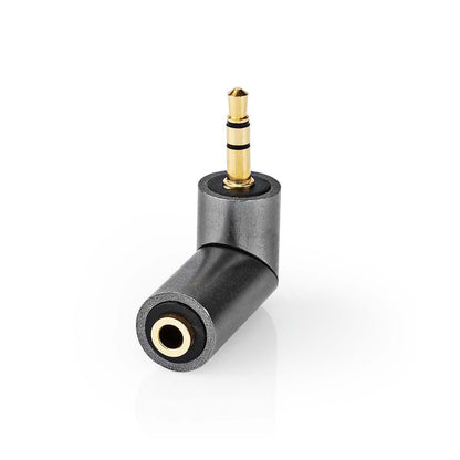 Nedis CATB22975GY | Stereo Audio Adapter | 3.5 mm Male | 3.5 mm Female | Gold Plated | Straight | Metal | Gold / Gun Metal Grey | 1 pcs | Cover Window Box