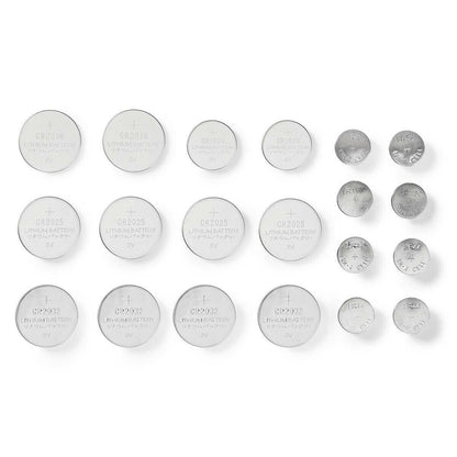 Nedis Lithium / Alkaline Button Cell Battery Multi Pack | 1.5 / 3 V DC | Alkaline / Lithium | CR1620 / CR2016 / CR2025 / CR2032 / LR43 / LR44 / LR54 | Number of batteries: 20 pcs | Blister Card | Various Devices