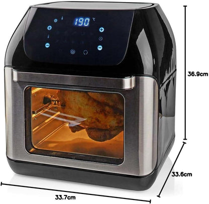 Nedis Hot Air Fryer | 12 l | Timer: 60 min | Number of preset programs: 9 | Digital | Black