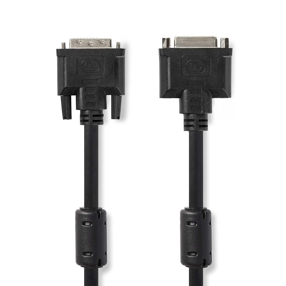 Nedis DVI Cable | DVI-I 24+5-Pin Male | DVI-I 24+5-Pin Female | 2560x1600 | Nickel Plated | 2.00 m | Straight | PVC | Black | Polybag