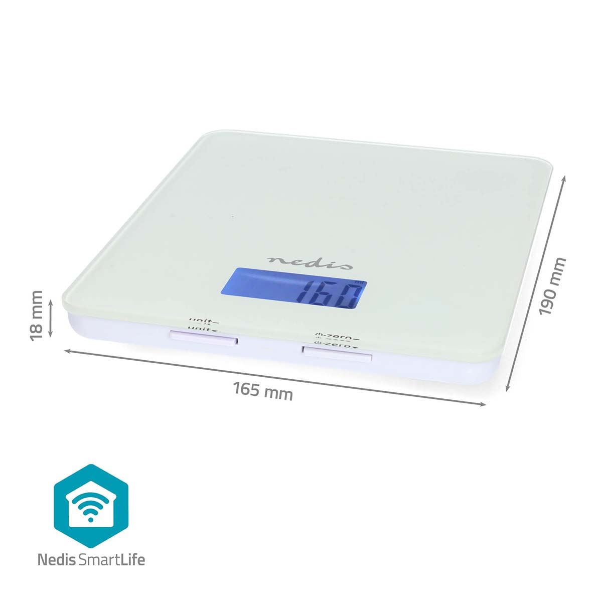 Nedis SmartLife Kitchen Scale | Bluetooth® | Glass / Plastic | White