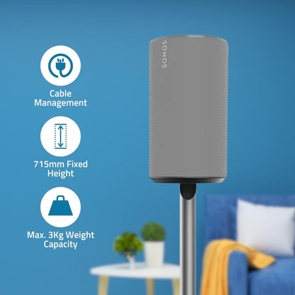Nedis Speaker Mount | Compatible with: Sonos® Era100 | Stand | 3 kg | Fixed | ABS / Metal | Black