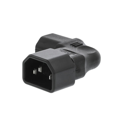 Nedis Cable Adapter Plug | IEC-320-C13 | IEC-320-C14 | Angled Left | Nickel Plated | PVC | Black | Box | 1 pcs