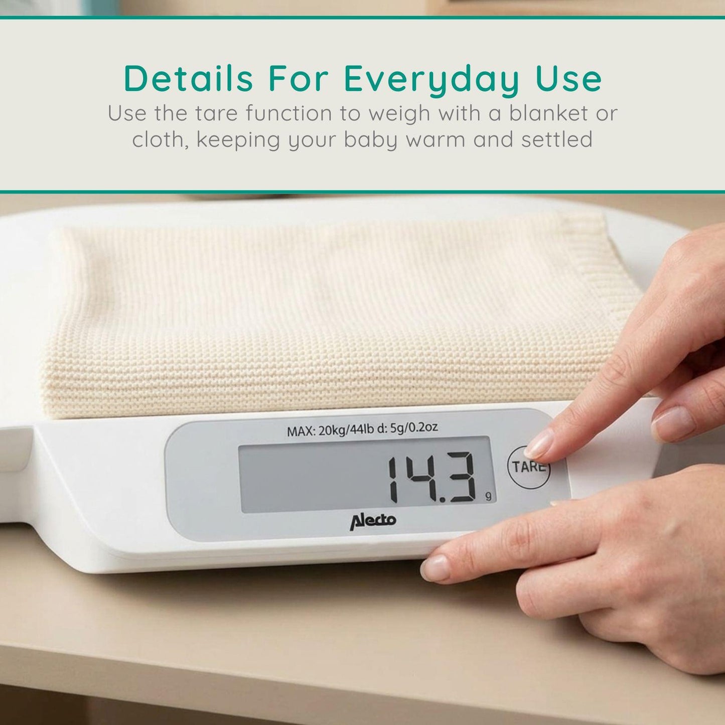Alecto BC-30 | Digital Baby Weighing Scales, Personal Scale - Up to 20 kg with Carry Case