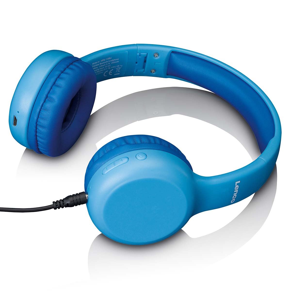 Lenco HPB-110BU | Kids Bluetooth® headphone 85dB  | with stickers | Blue