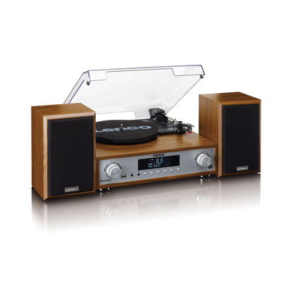 Lenco MC-160WD | HiFi Stereo System with Record Player | DAB+/FM Radio | Bluetooth® Speaker | Wood