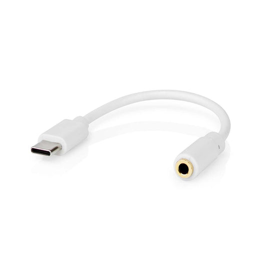 Nedis USB-C™ Adapter | USB 2.0 | USB-C™ Male | 3.5 mm Female | 0.10 m | Round | Nickel Plated | PVC | White | Box
