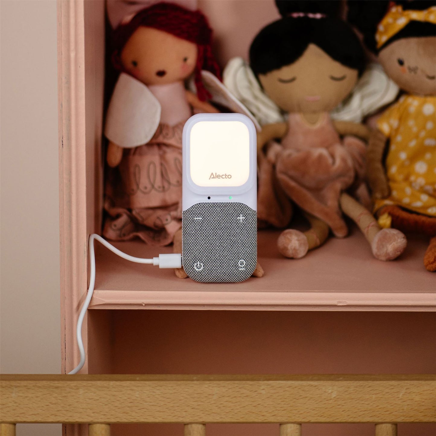 Alecto DBX135 DECT Digital Audio Baby Monitor, Night Light, Parent Unit with Rechargeable Battery | Crystal-Clear Sound | White/Grey