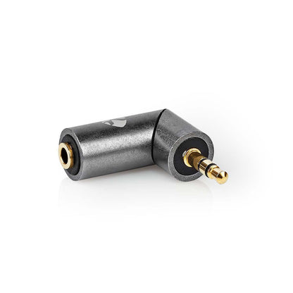 Nedis CATB22975GY | Stereo Audio Adapter | 3.5 mm Male | 3.5 mm Female | Gold Plated | Straight | Metal | Gold / Gun Metal Grey | 1 pcs | Cover Window Box