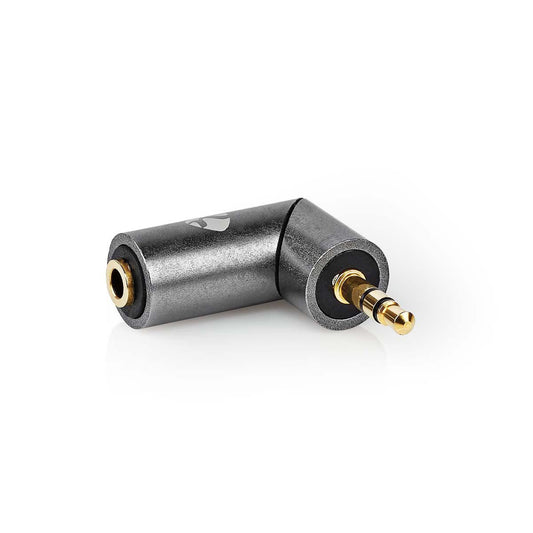 Nedis CATB22975GY | Stereo Audio Adapter | 3.5 mm Male | 3.5 mm Female | Gold Plated | Straight | Metal | Gold / Gun Metal Grey | 1 pcs | Cover Window Box