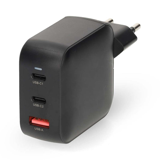 Nedis Wall Charger | 100 W | GaN | PD3.0 | Quick charge feature | 2.5 / 3.0 / 5.0 A | Number of outputs: 3 | USB-A / 2x USB-C™ | Automatic Voltage Selection | Black