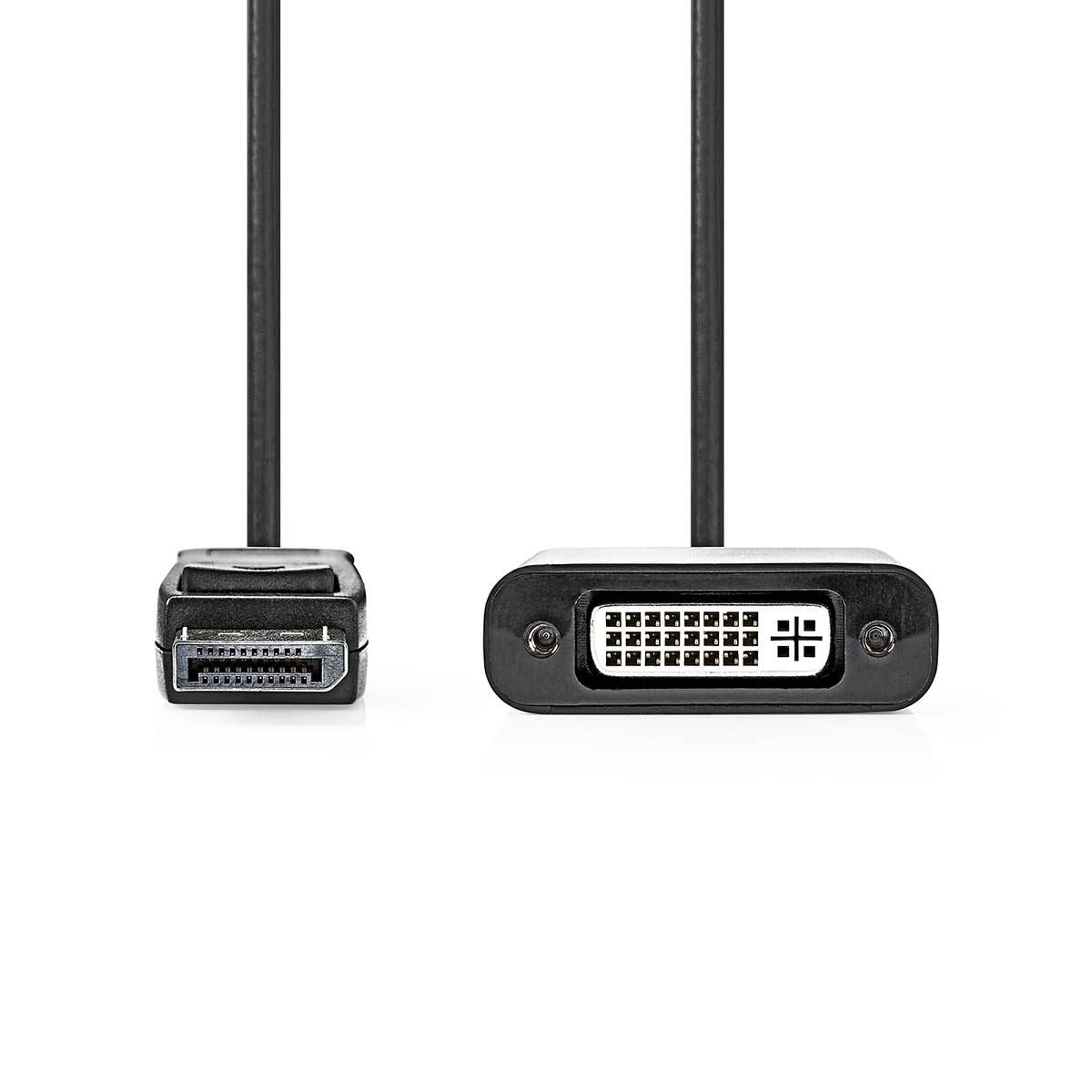 Nedis DisplayPort Adapter | DisplayPort Male | DVI-D 24+1-Pin Female | 1080p@60Hz | Nickel Plated | Straight | 0.20 m | Round | PVC | ABS | Black | Box