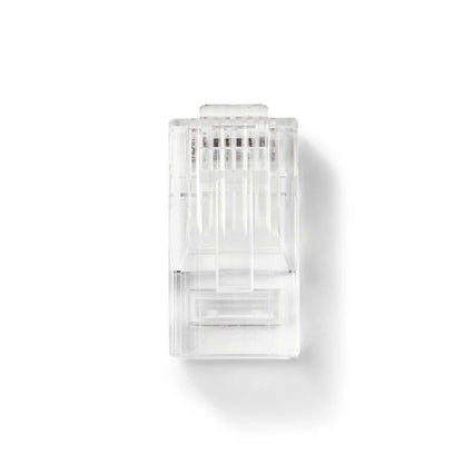 Nedis RJ45 Connector | RJ45 Pass Through | Solid UTP CAT5 | Straight | Gold Plated | 10 pcs | PVC | Transparent | Box
