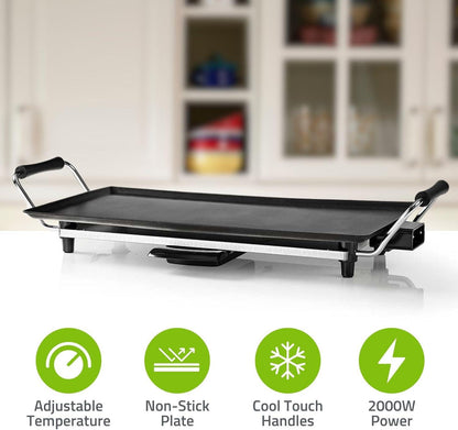 Nedis Teppanyaki Table Grill | Baking surface ( l x w ): 47.5 x 26.5 cm | 5 Heat Settings