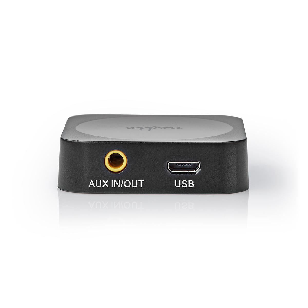 Nedis Bluetooth® Transmitter Receiver | Connection input: 1x AUX | Connection output: 1x AUX | SBC | Up to 1 Device | Maximum battery play time: 6 hrs | Black