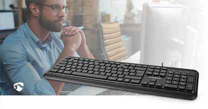 Nedis Wired Keyboard | USB-A | Multimedia | QWERTY | IT Layout | Numeric keypad