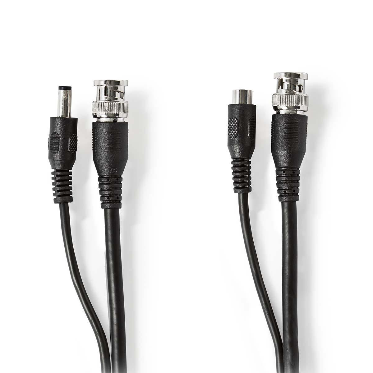 Nedis CCTV Security Cable | BNC / DC | 20.0 m | Round | PVC | Black | Gift Box