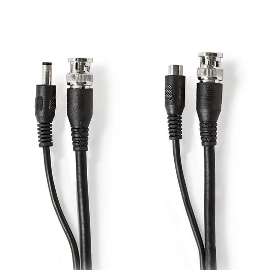 Nedis CCTV Security Cable | BNC / DC | 20.0 m | Round | PVC | Black | Gift Box