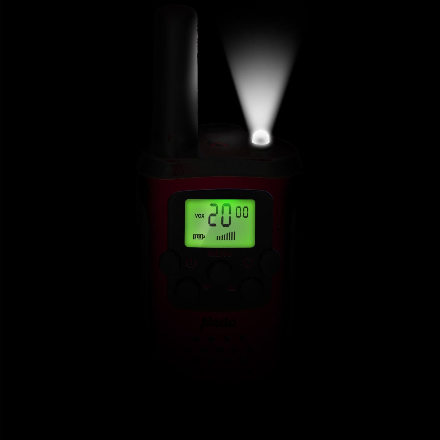 Alecto Walkie-Talkie Set | 2 Handsets | Up to 7 km | Frequency channels: 8 | VOX | up to 3 Hours | Black / Red