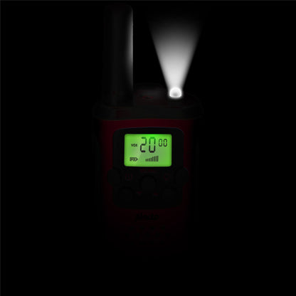 Alecto Walkie-Talkie Set | 2 Handsets | Up to 7 km | Frequency channels: 8 | VOX | up to 3 Hours | Black / Red