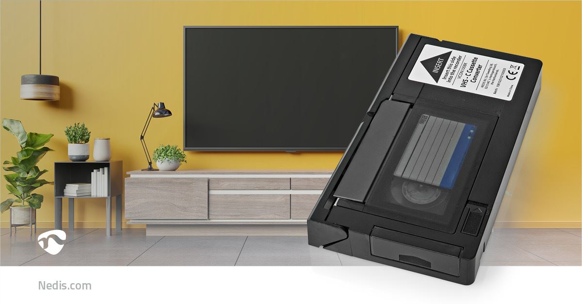 Nedis VHS Converter | Conversion: VHS-C to VHS | Plug and play | Black