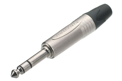 Neutrik 3 pole 1/4" professional phone plug, nickel contacts, nickel shell