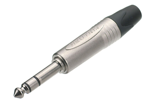 Neutrik 3 pole 1/4" professional phone plug, nickel contacts, nickel shell