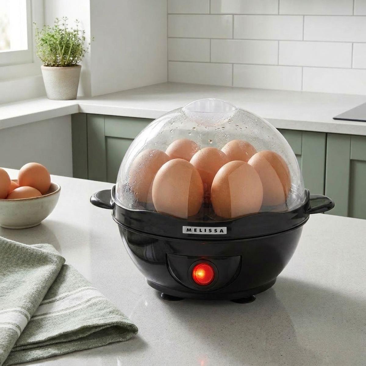MELISSA Egg boiler | 7 Eggs | 360w | Transparent button | Black