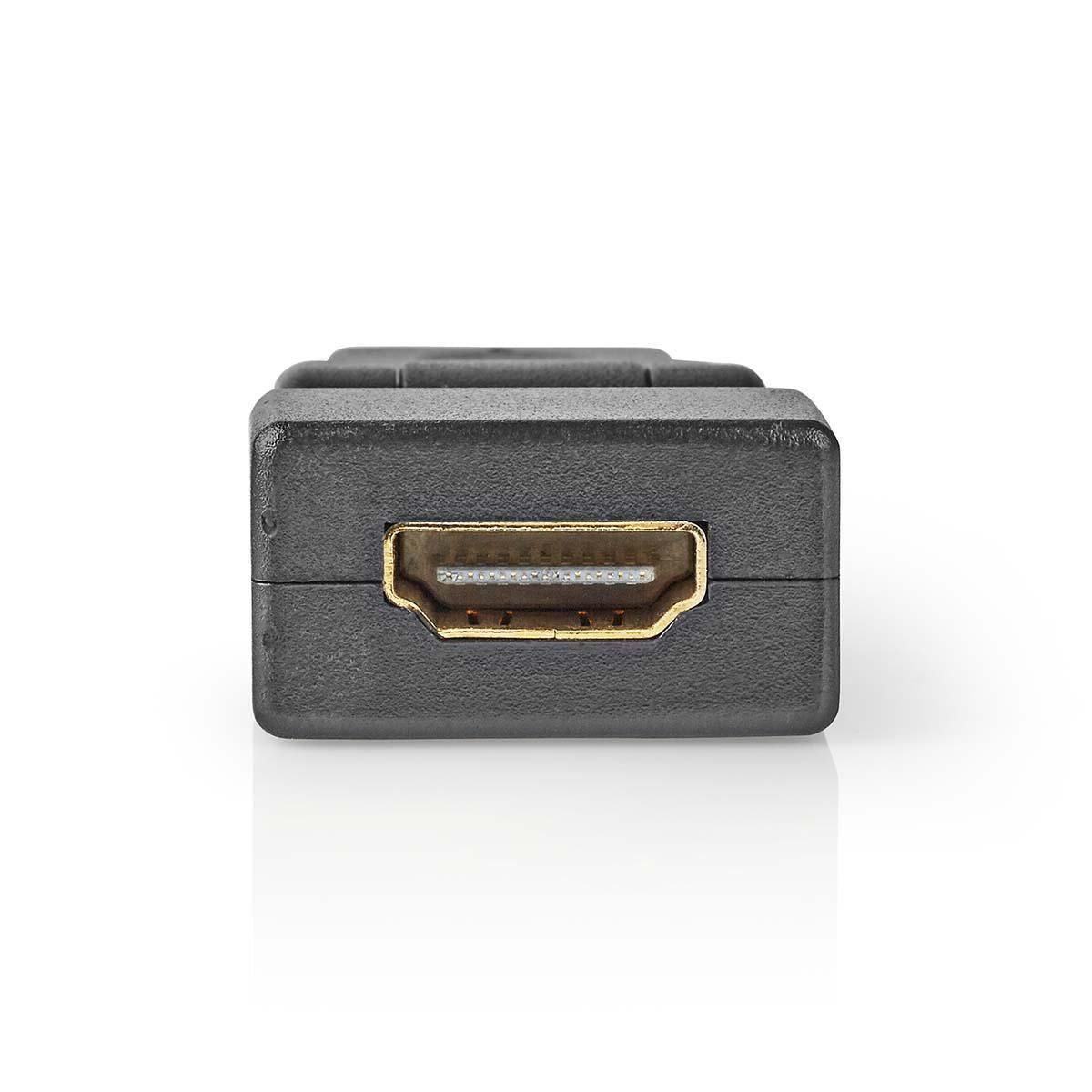 Nedis HDMI™ Adapter | HDMI™ Connector | HDMI™ Output | Gold Plated | Swivel | ABS | Black | 1 pcs | Envelope