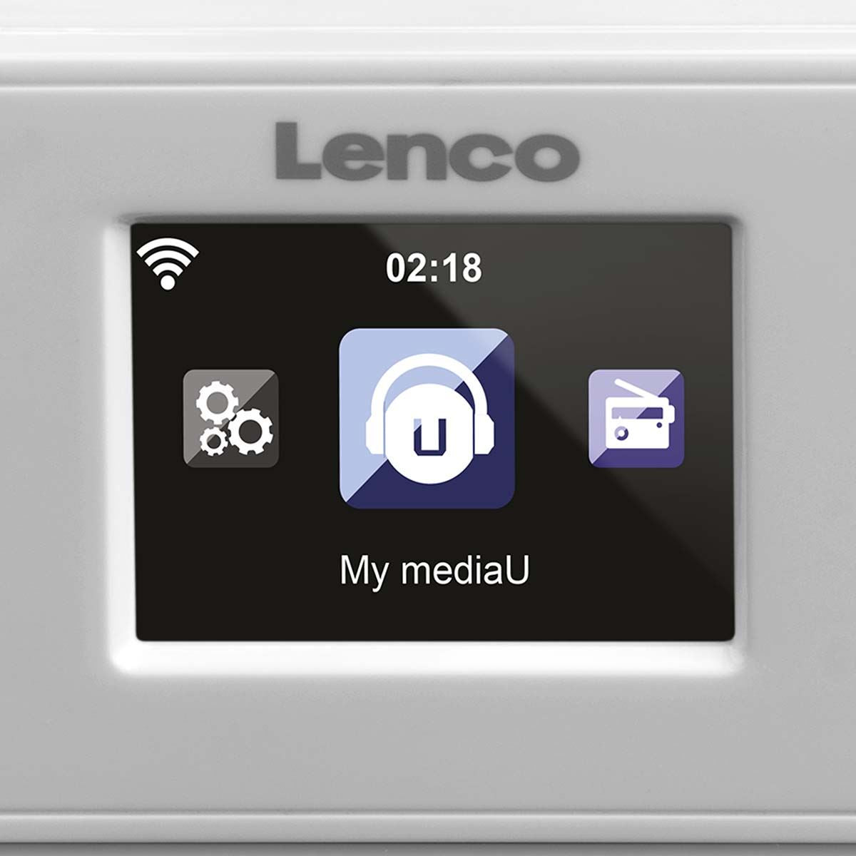 Lenco KCR-2014 | Under Cabinet Kitchen Clock Internet / FM Radio| TFT Screen | Remote Control | White
