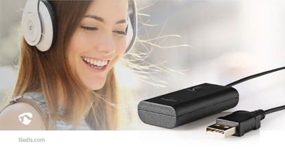 Nedis Bluetooth® Transmitter | Connection input: 1x 3.5 mm | AptX ™ Low latency / AptX™ / SBC | Up to 2 Devices | Black
