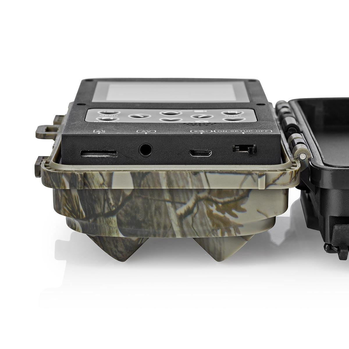 Nedis Wildlife Camera | 1080p@30fps | 16.0 MPixel | 5 MPixel CMOS | IP56 | Black No-Glow IR | Night vision | Viewing angle: 90 ° | Motion sensor | Detection angle: 120 ° | Detection range: 20.0 m | Screen size: 2.4 " | LCD Screen | Brown/Green