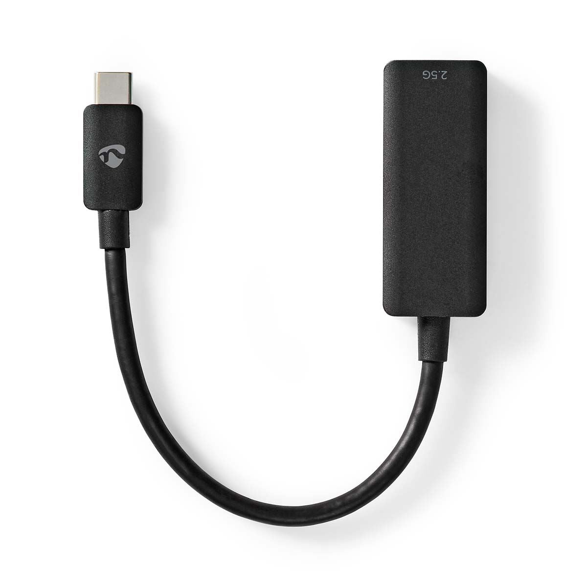 Nedis USB Network Adapter | USB 3.2 Gen 1 | 2.5 Gbps | USB-C™ Male | RJ45 Female | 0.20 m | Round | Nickel Plated | Tinned Copper | Black | Box