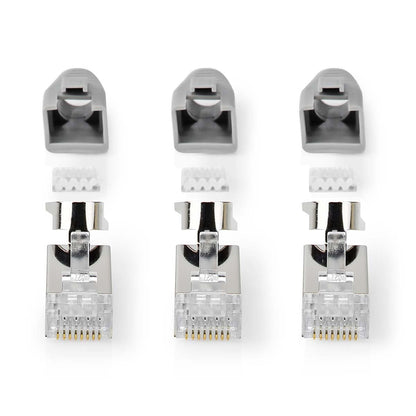 Nedis RJ45 Connector | RJ45 Pass Through | Solid/Stranded FTP CAT7 | Straight | Gold Plated | 10 pcs | PVC | Black / Grey / White | Box